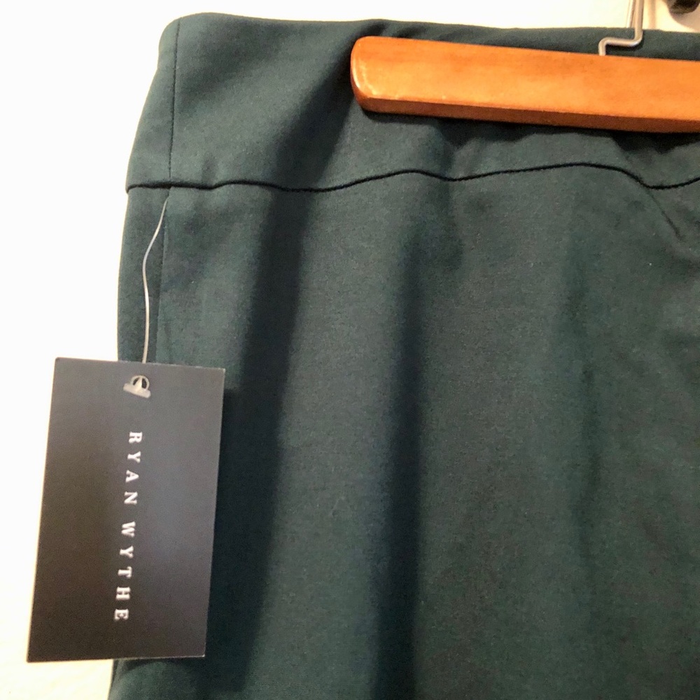 Forest Green High Waisted Trousers Stretch Waist